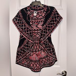 HANNAH‎ Red & Black Knit Sweater Vest Medium